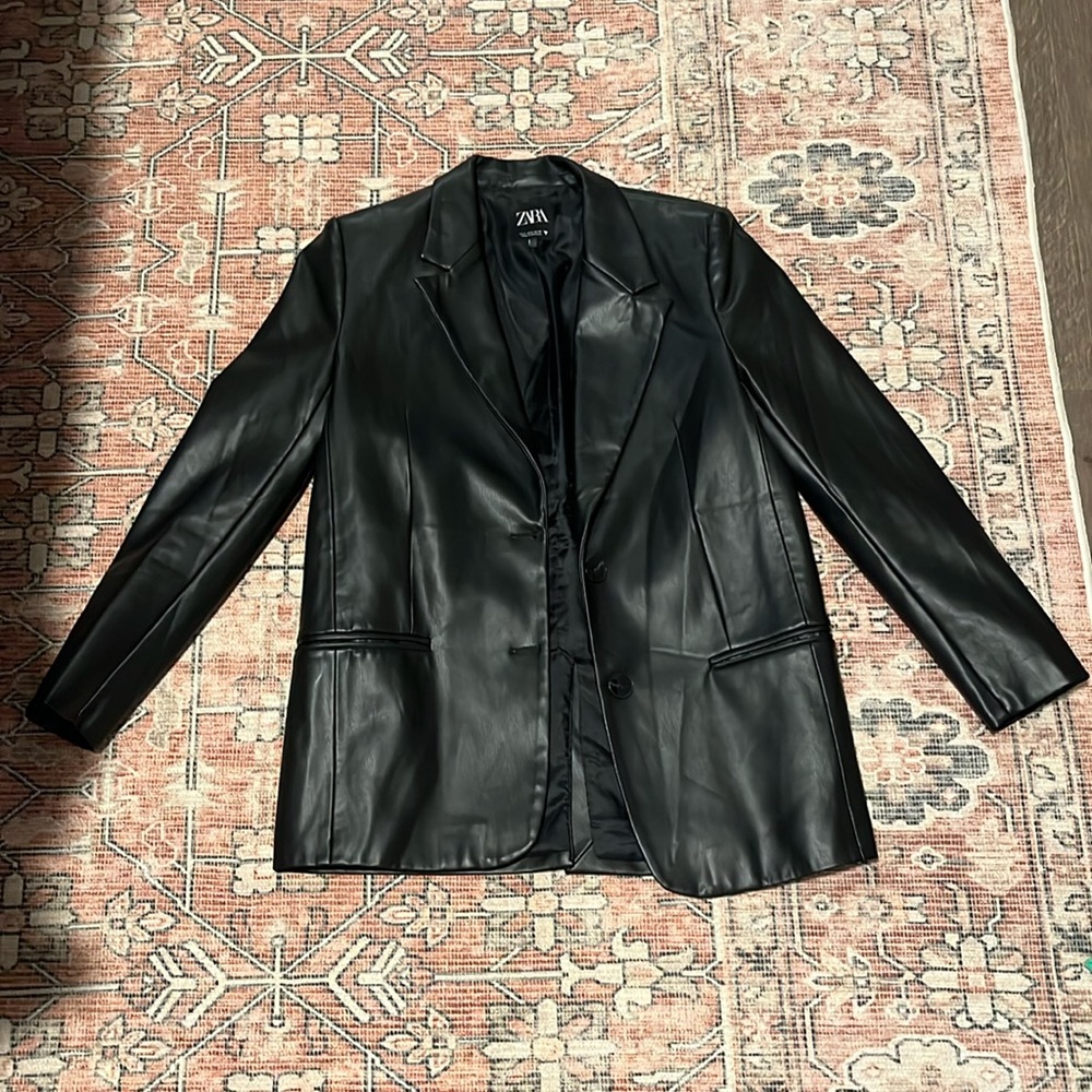 Zara leather blazer